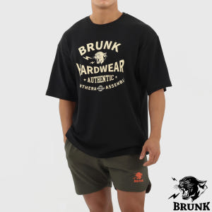 브렁크 오버핏 헬스 반팔 티셔츠 블랙 짐웨어 너깨 넓어보이는 옷 BRUN... 착용 후기 | 사이즈/핏 총정리 - 상품 이미지 1
