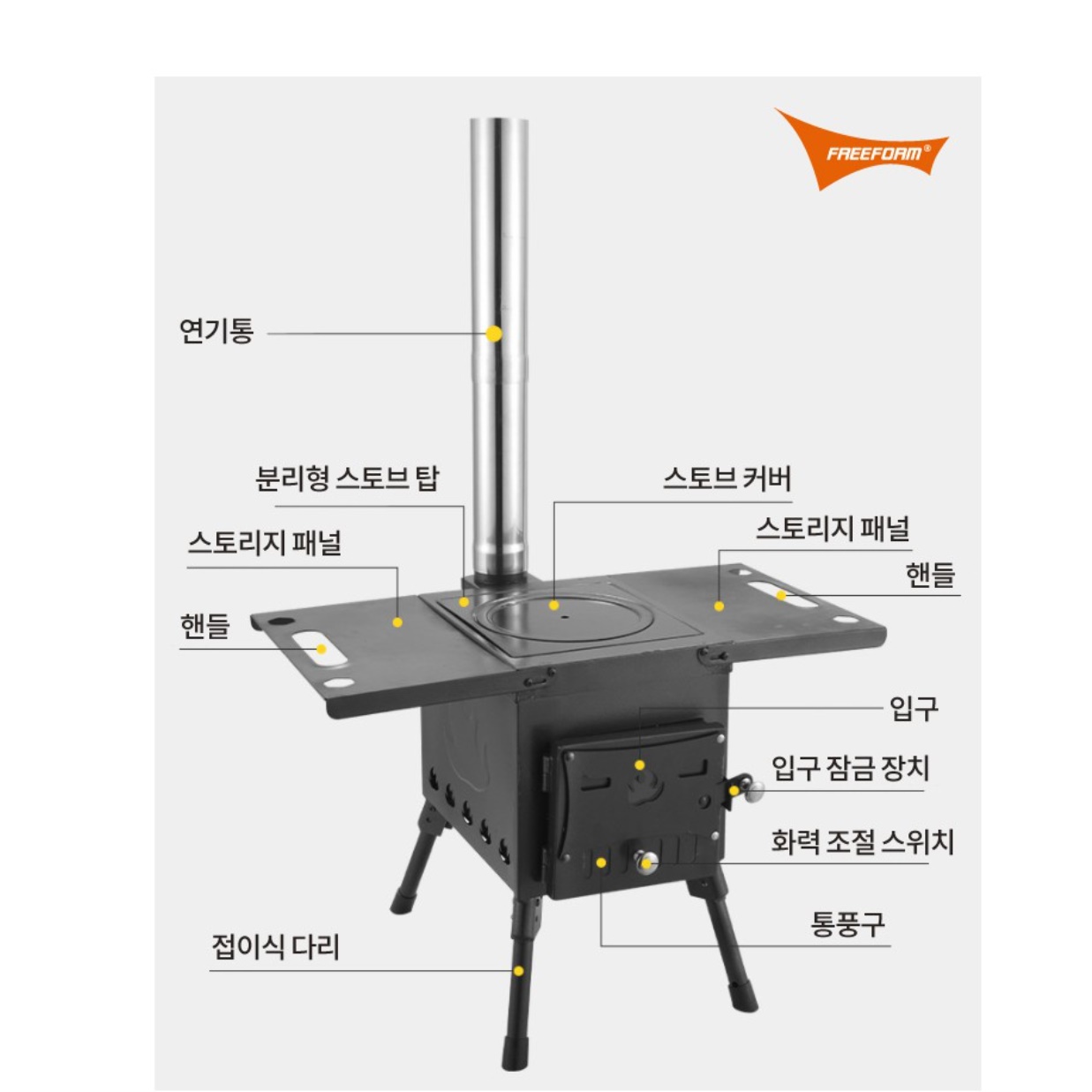 캠핑용난로 소형 화목 난로 미니 나무 야외용 난로