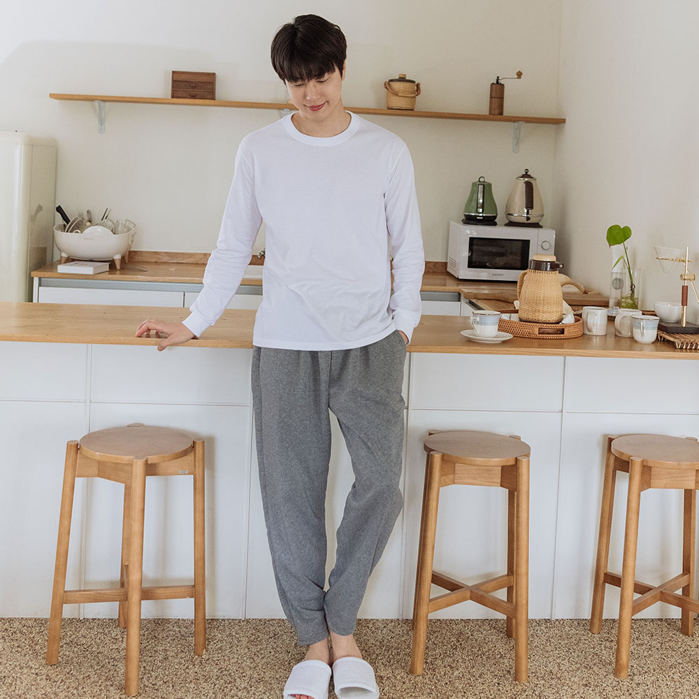 에이원 남성용 도톰 기모 스판 잠옷 바지 이미지 3