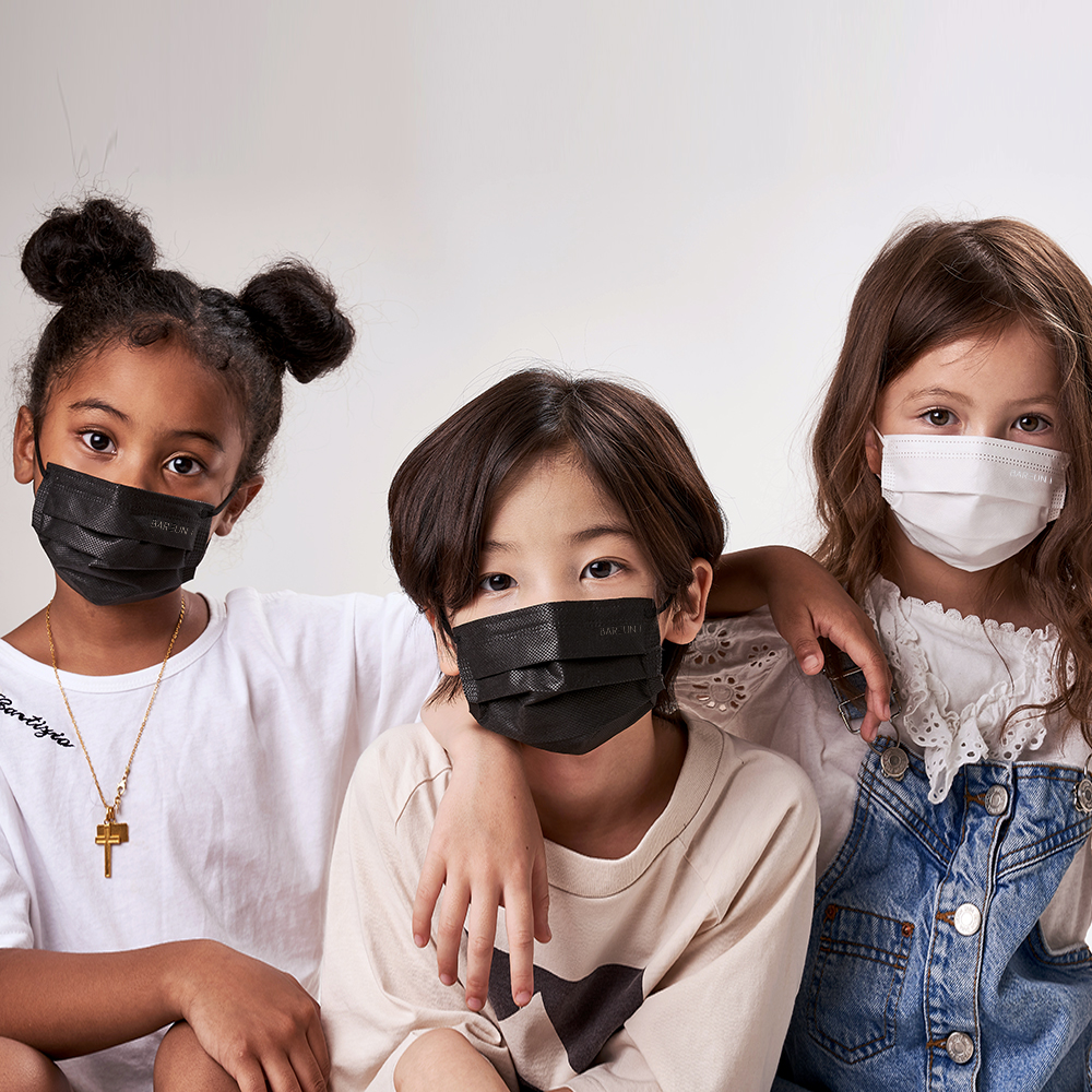 고르고 국산 유아 어린이 일회용 바른 덴탈 마스크 블랙 50매