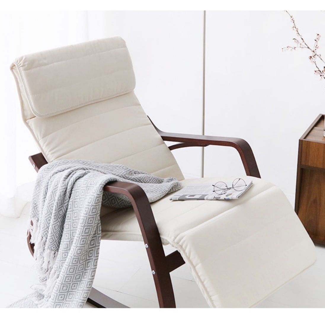 패브릭리클라이너 흔들의자 1인용 리클라이너 의자 레그레스트 홈바 쇼파 수유 소파 거실