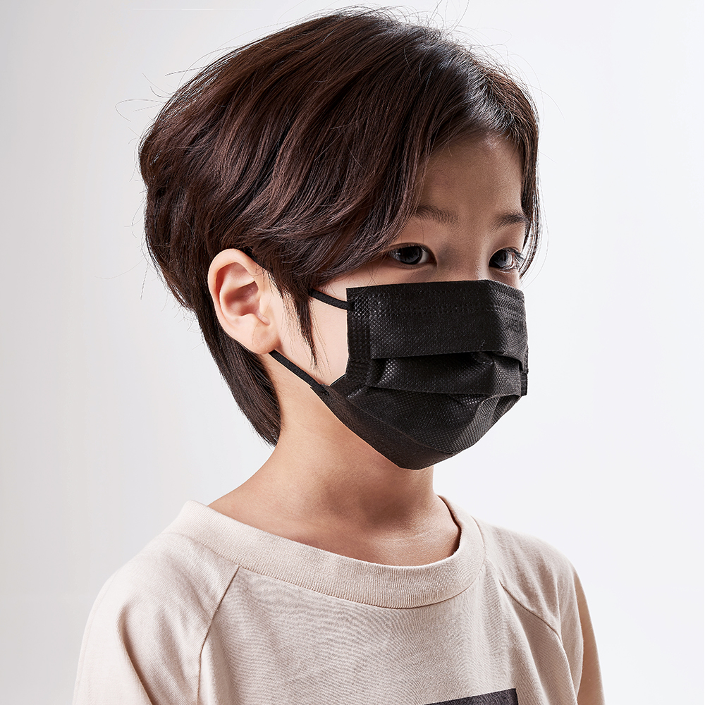 고르고 국산 유아 어린이 일회용 바른 덴탈 마스크 블랙 50매