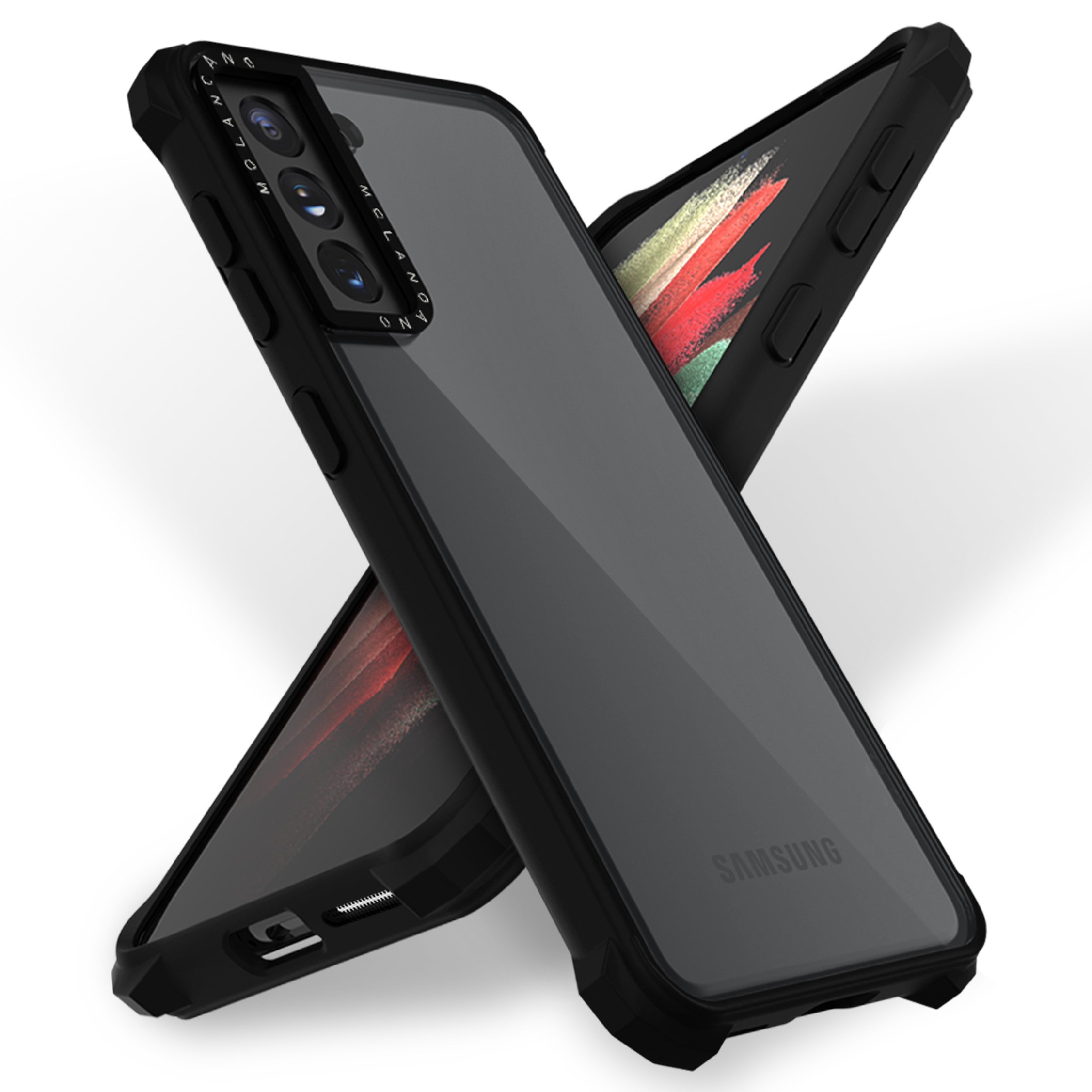 모란카노 갤럭시 S21 플러스 임팩트 제로 범퍼 휴대폰 케이스 화이트 반투명 - 상세 이미지 3