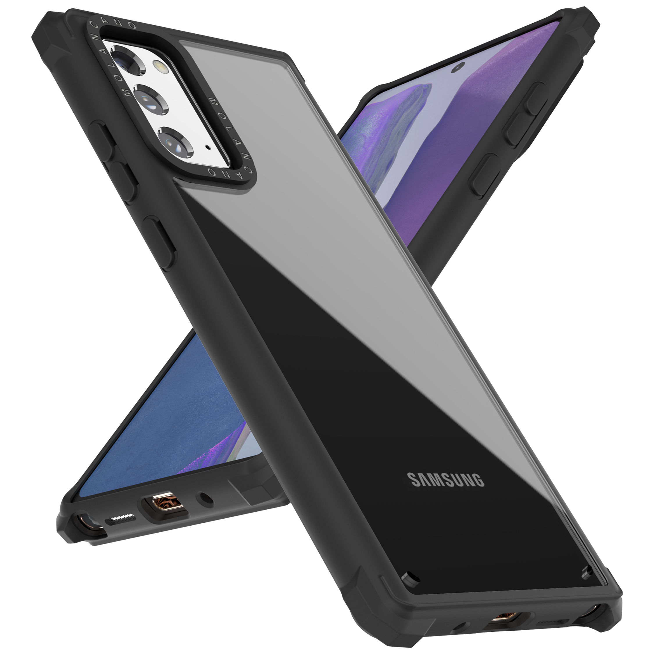 모란카노 임팩트 제로 에어쿠션 범퍼 케이스 투명, 갤럭시 노트20