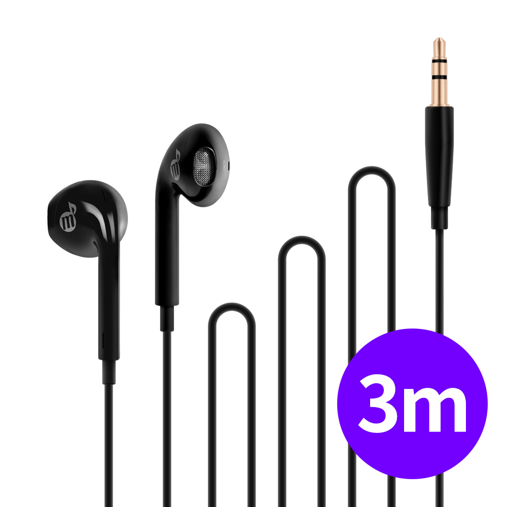 미라클엠 긴이어폰 오픈형 유선 이어폰 3미터 고음질 게이밍 ME03M