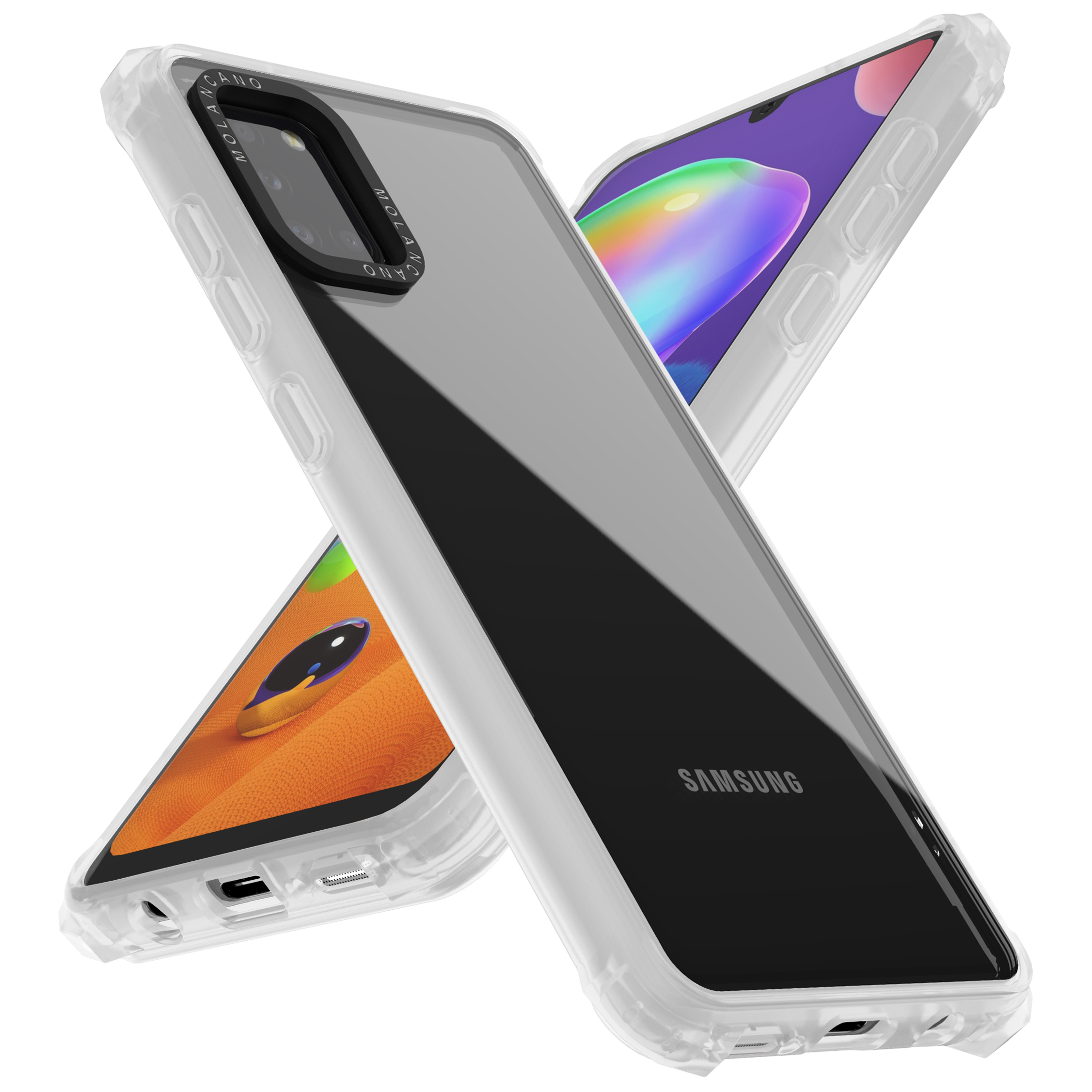 모란카노 갤럭시 A31 임팩트 제로 범퍼 휴대폰 케이스 화이트 반투명 - 상품 이미지