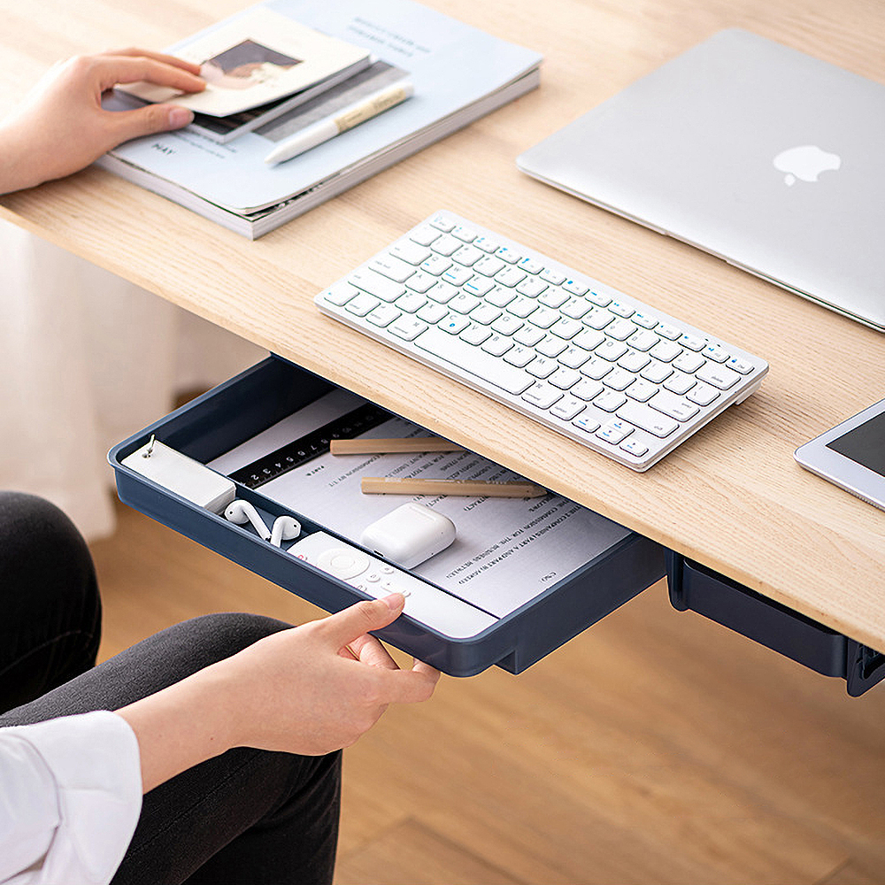 책상 서랍장 테이블 책상서랍 택배송장 보조수납 정리함 다용도 부착식 선반 데스크 슬라이딩