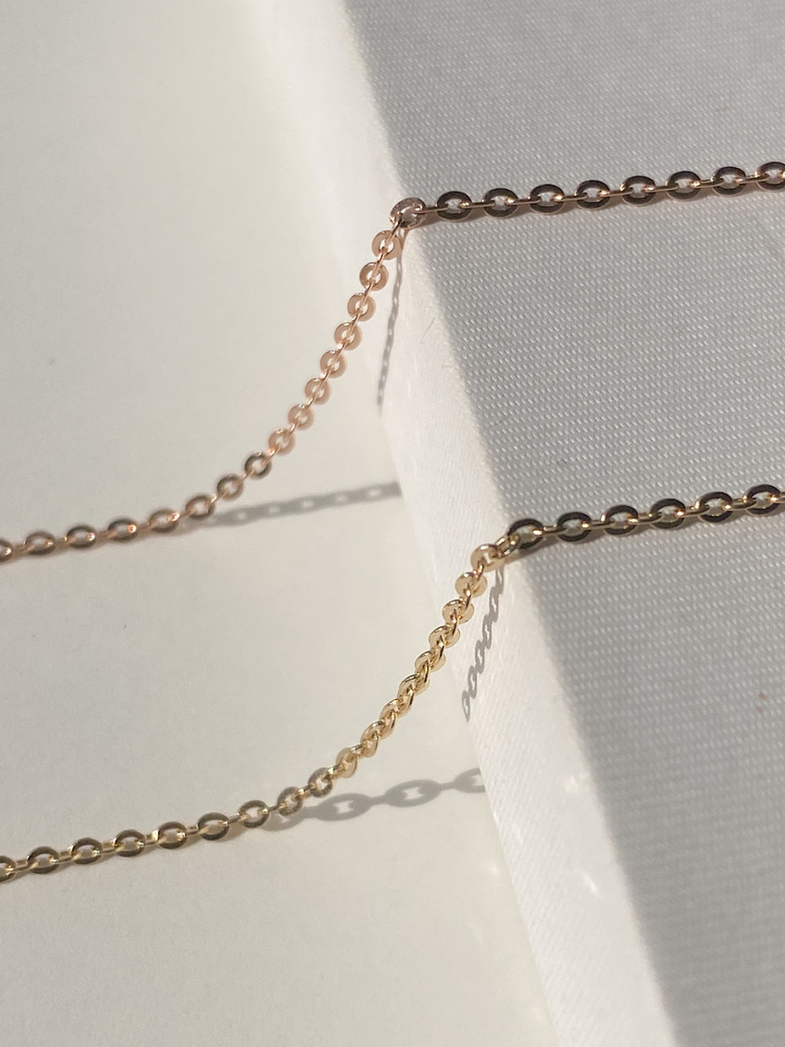 메이비투아 - 14k 18k 심플 체인 목걸이 (함마링)