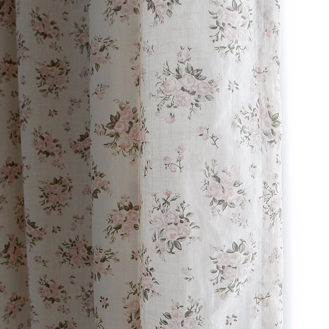 봄이야기 핑크 꽃무늬커튼