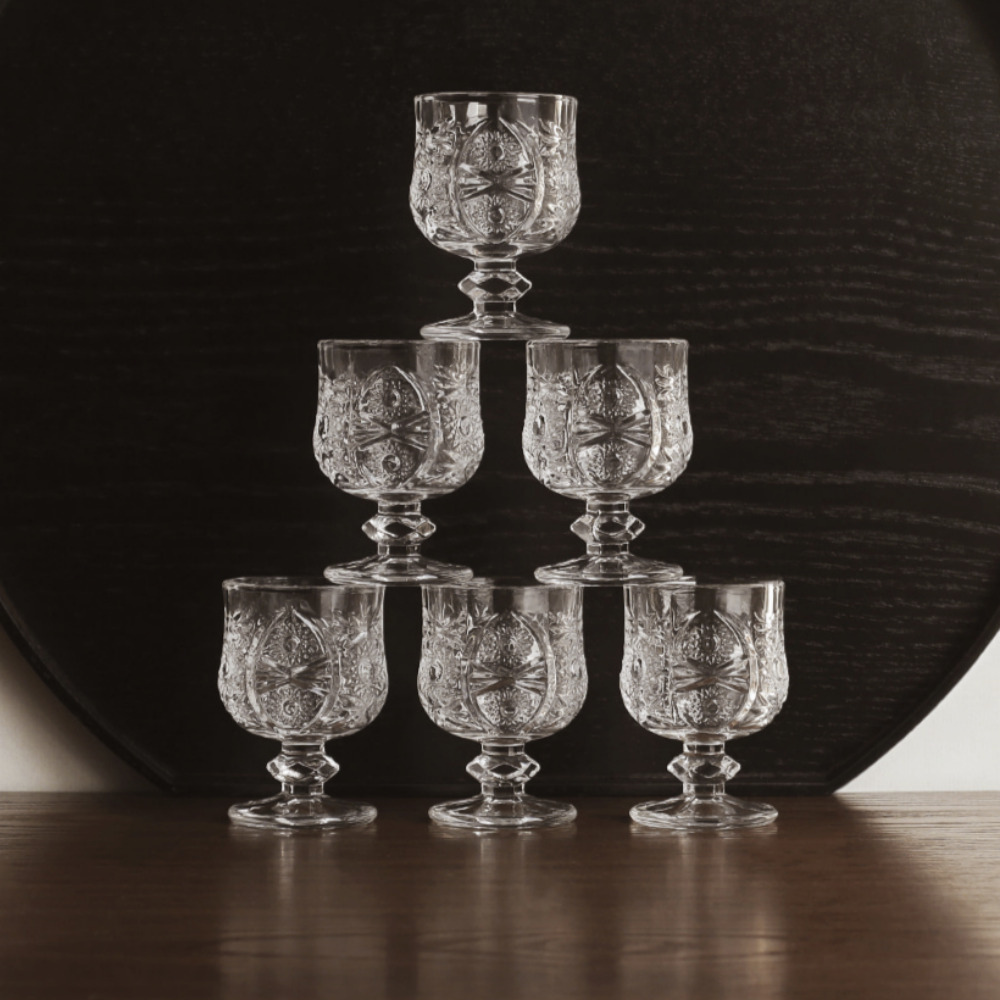 예쁜 감성 소주잔 6P 크리스탈 유리 인생 술잔 선물 세트