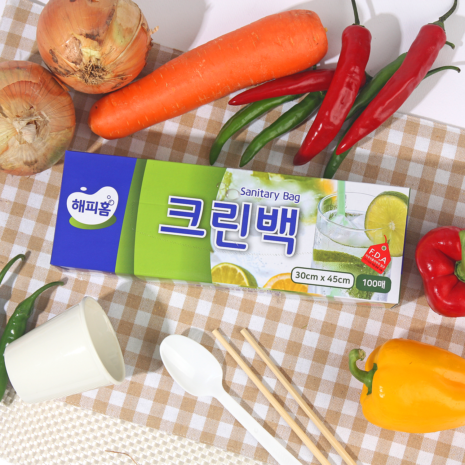 해피홈 크린백 대형 100매 - 메인 이미지
