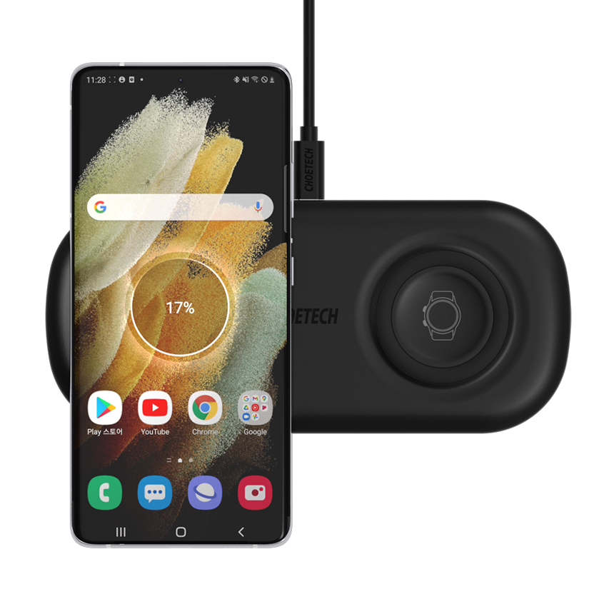 초텍 2in1 갤럭시 버즈 고속 무선충전기 패드 T570-S 이미지 6