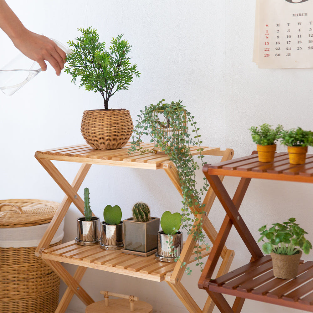 베란다 화분 정리용 원목 선반