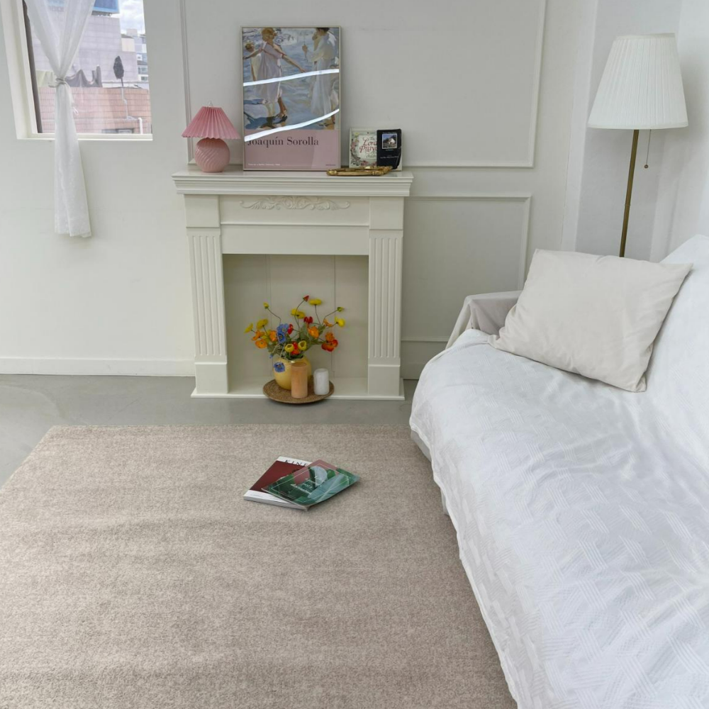 벨기에 직수입 고밀도 친환경 카페트 먼지없는 사계절용 무지 거실 서재 아이방 러그