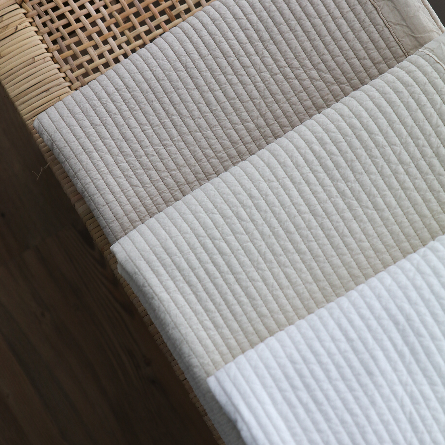 오가닉 순면 줄누비 여름이불 겸 패드 워싱피그먼트 스프레드 5색상