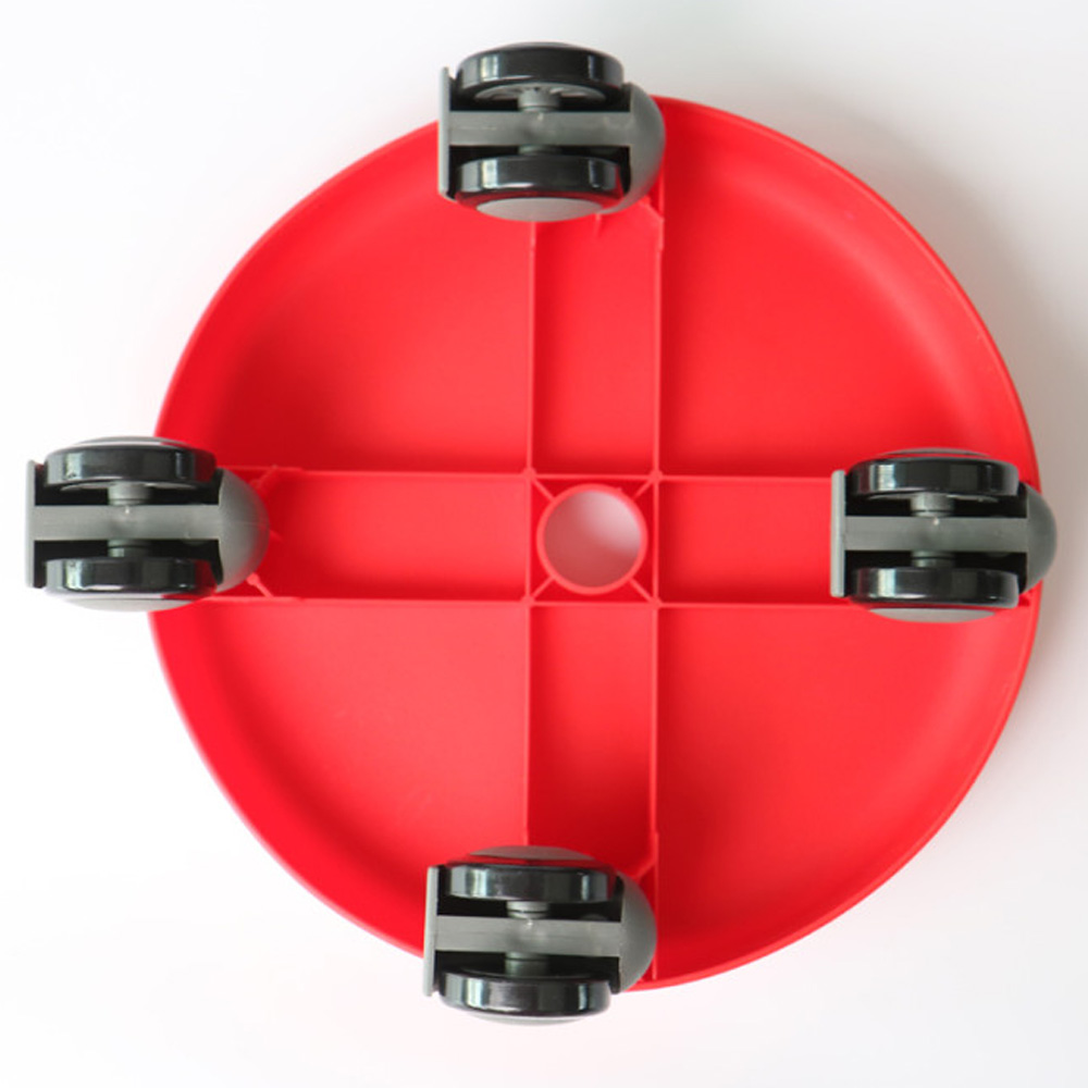 UH 쓱쓱싹싹 바퀴달린 의자 원형 둥근 작은 낮은 작업 의자 레드