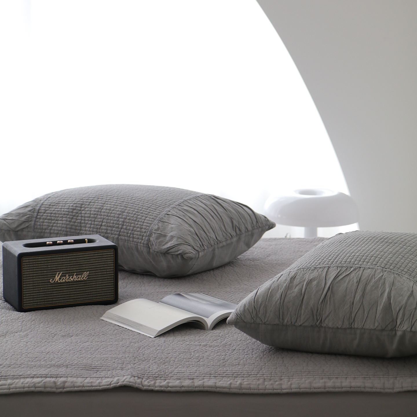 오가닉 순면 줄누비 여름이불 겸 패드 워싱피그먼트 스프레드 5색상