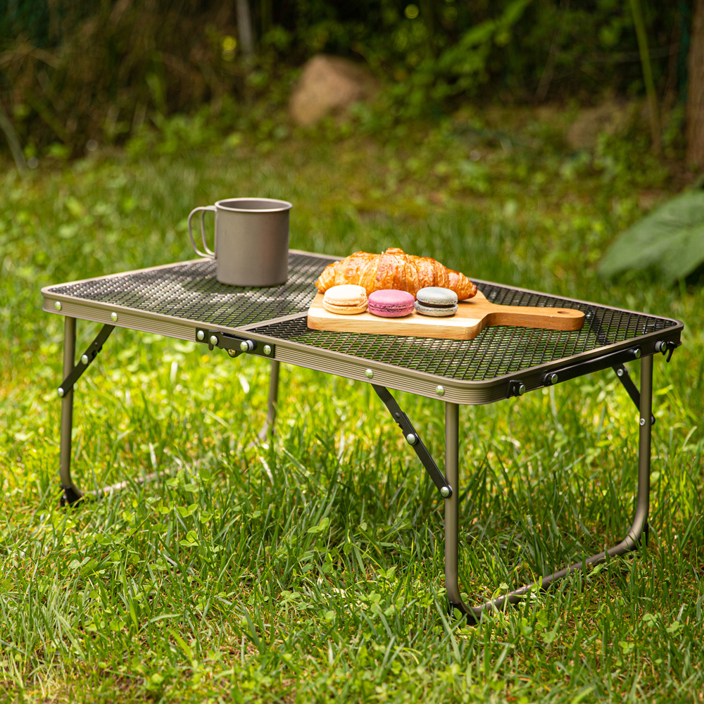 로티캠프 아이언 미니 접이식 캠핑테이블 600 샴페인