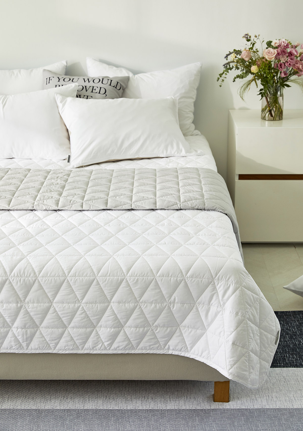 이불패드 패밀리 침대패드 겸 이불 모달 알러지케어 고정밴드 Q