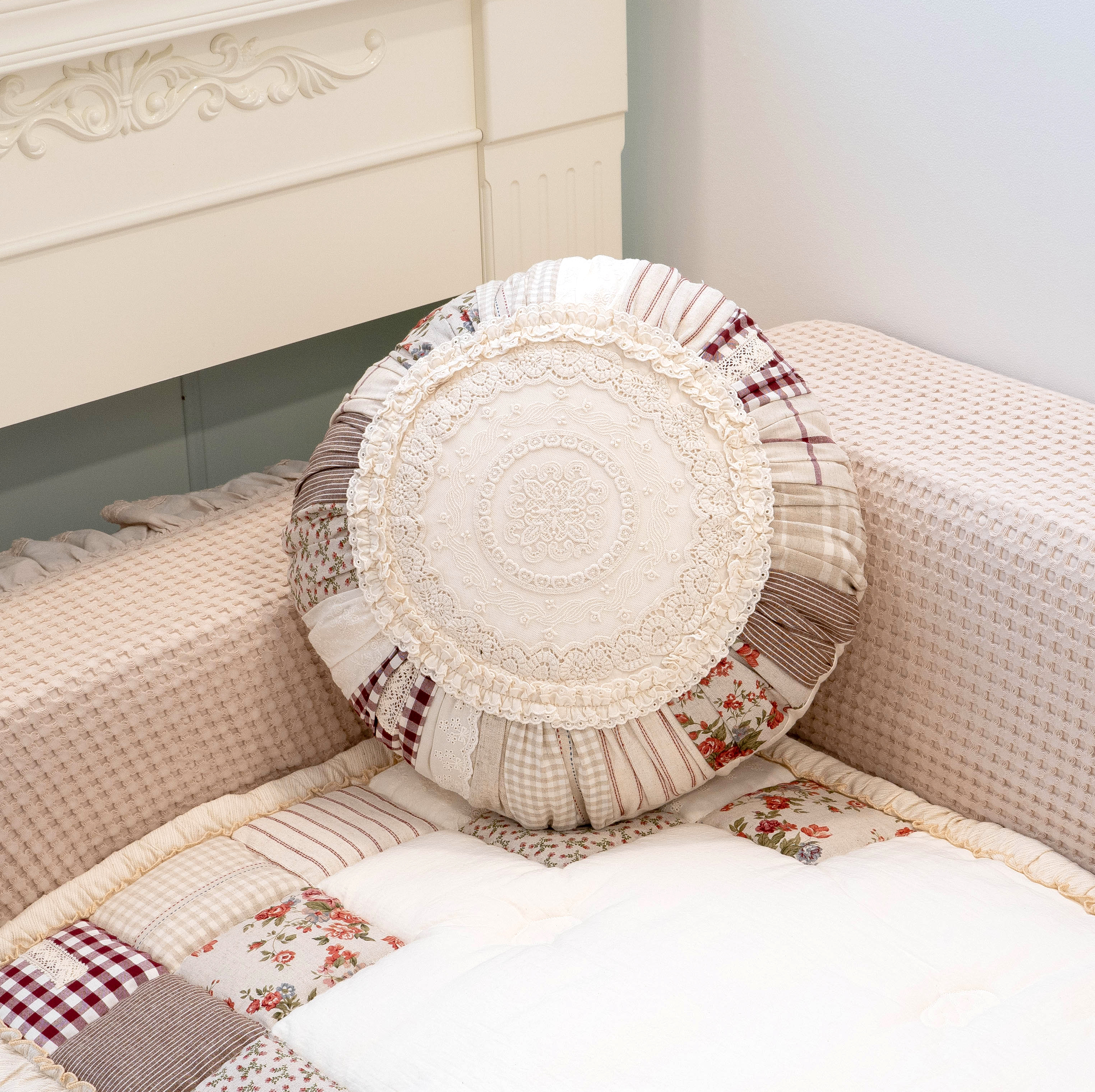 마벨로제 샬롯 패치 쿠션커버 쇼파 쿠션 커버 사각 50x50