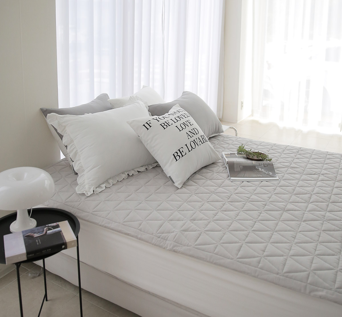 이불패드 패밀리 침대패드 겸 이불 모달 알러지케어 고정밴드 Q