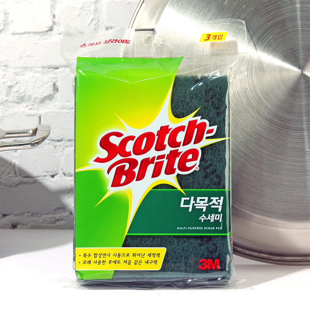 3M 스카치 브라이트 다목적수세미 3입 / 소 / 중 - 상품 이미지
