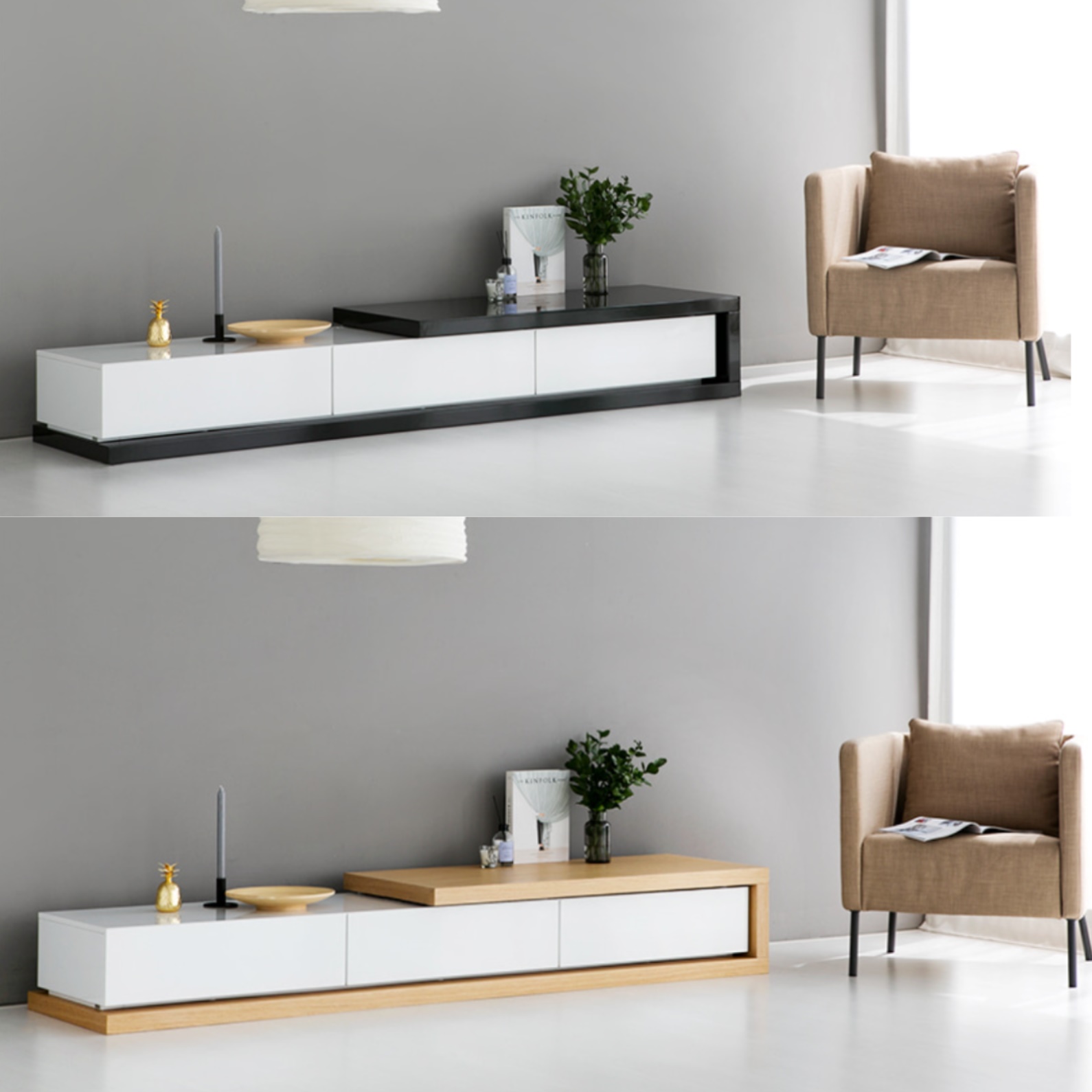 엔틱 빈티지 안방 tv장 익스텐션 티비다이 폭좁은 티브다이 고급 슬림 하이그로시 거실장