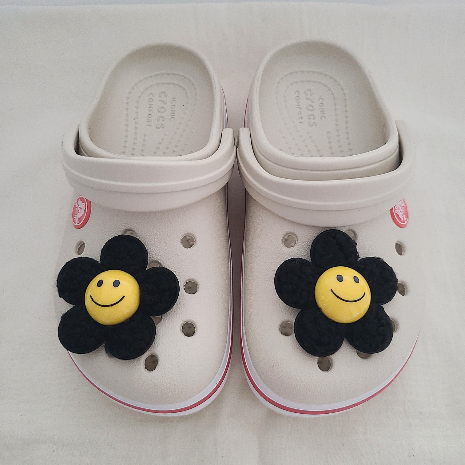 겨울 양털 뽀글이 스마일 꽃 파츠 자비츠 (단품) 클로그 참 지비추 꾸미기