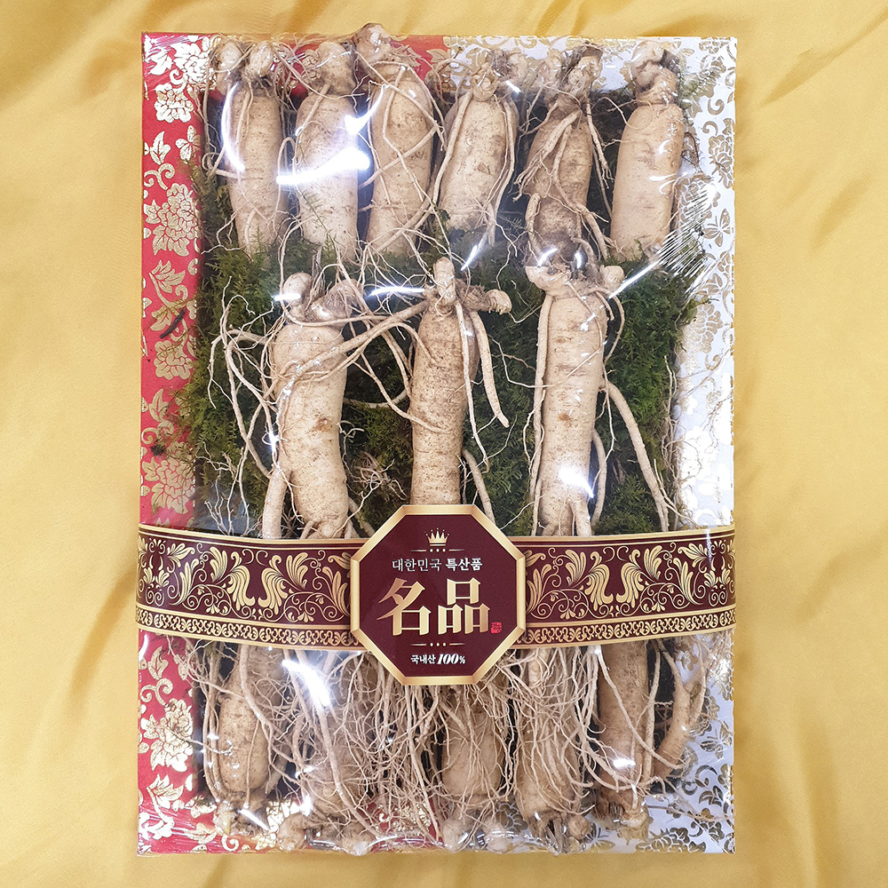 명품 수삼선물세트 원수삼 특대 3채 한지쟁반선물세트 2.25kg - 상세 이미지 2