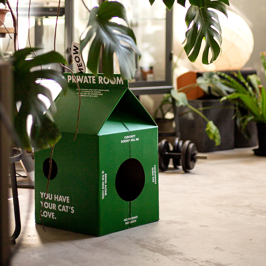 고양이숨숨집 그린 우유팩하우스