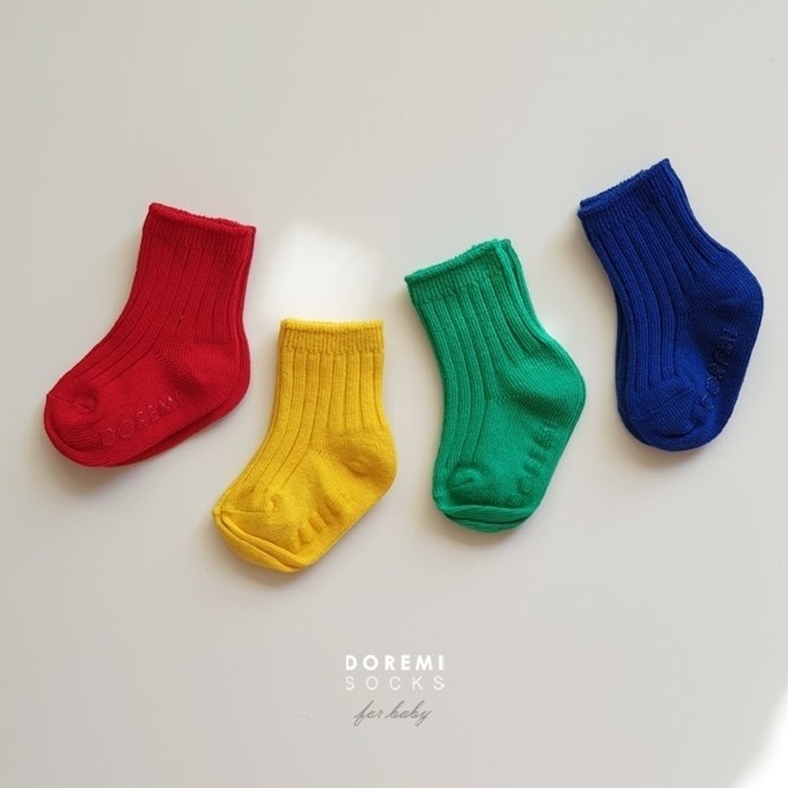 유아 양말 아동 아기 신호등 립삭스 세트 골지 비비드 봄 여름 가을 겨울 사계절 아기 오도도 - 상품 이미지