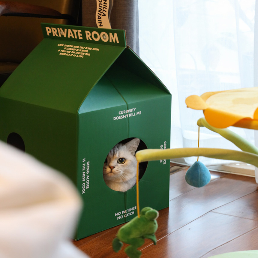 고양이숨숨집 그린 우유팩하우스