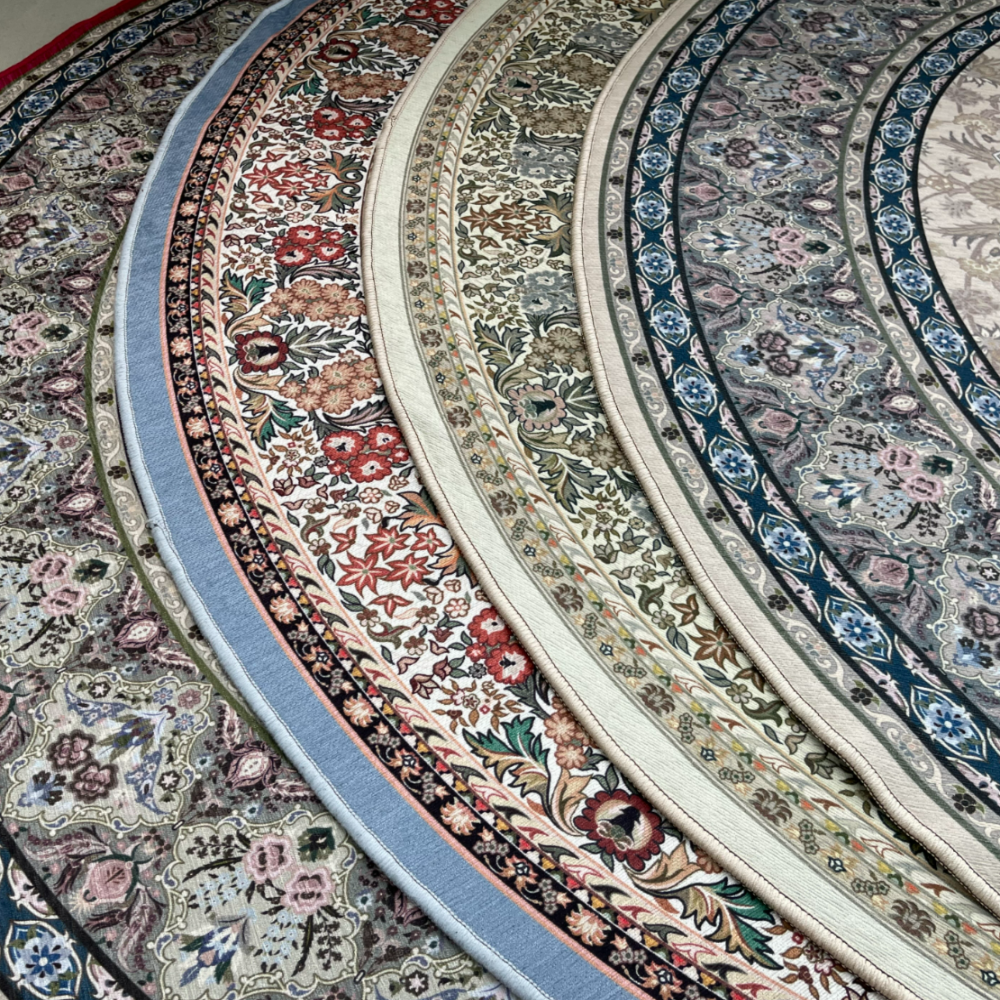 원형 페르시안 러그 엔틱 빈티지 거실 가을 카페트 식탁 면 사계절 패턴 먼지없는 매트