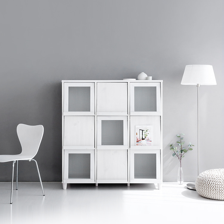 필몬 수납장 9문 NFM132120 1200x450x1330mm, 3단, 화이트파인베니어 2235.9939 - 상세 이미지 5
