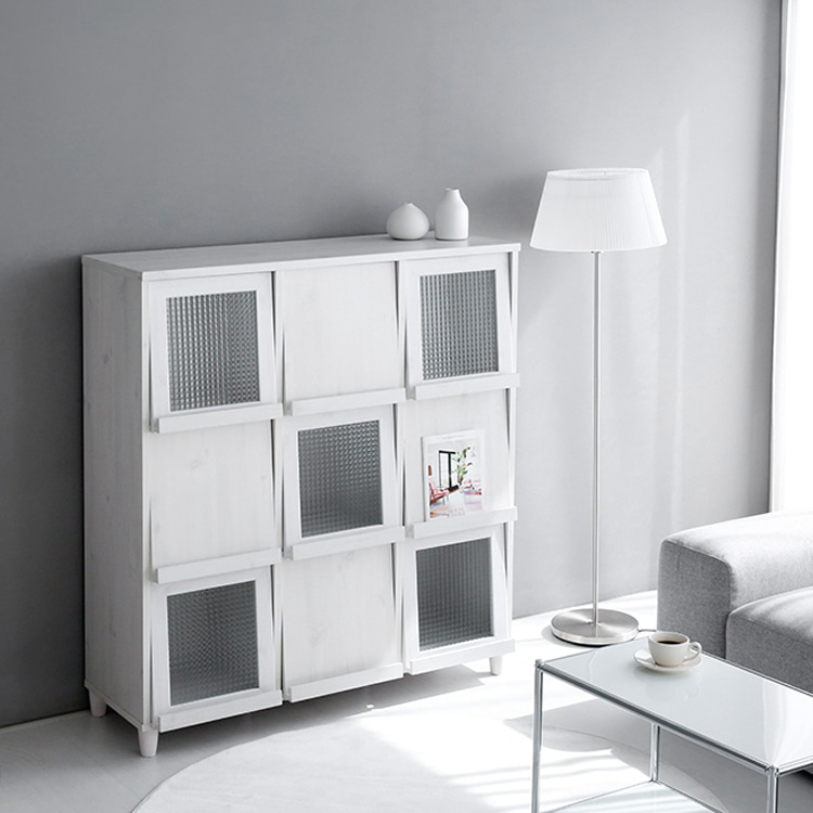 필몬 수납장 9문 NFM132120 1200x450x1330mm, 3단, 화이트파인베니어 2235.9939 - 상세 이미지 4