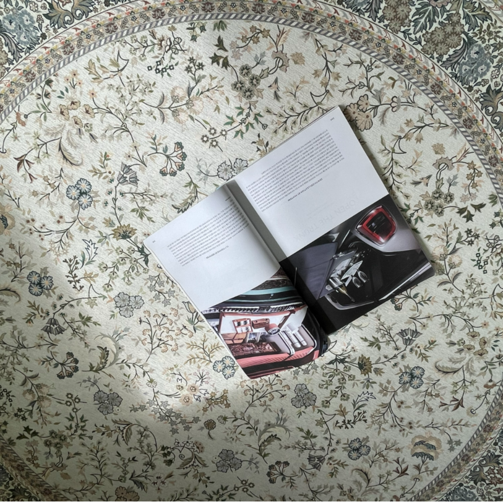 원형 페르시안 러그 엔틱 빈티지 거실 가을 카페트 식탁 면 사계절 패턴 먼지없는 매트