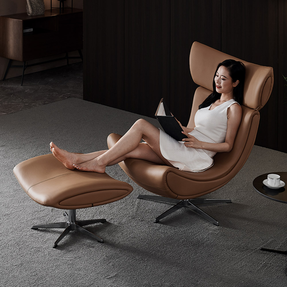 에피하임 1인용 리클라이너 독서 서재 수유의자 가죽쇼파 인테리어의자