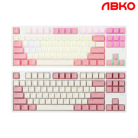 앱코 KN01C 텐키리스 PBT 무접점 키보드 (핑크, 45g)