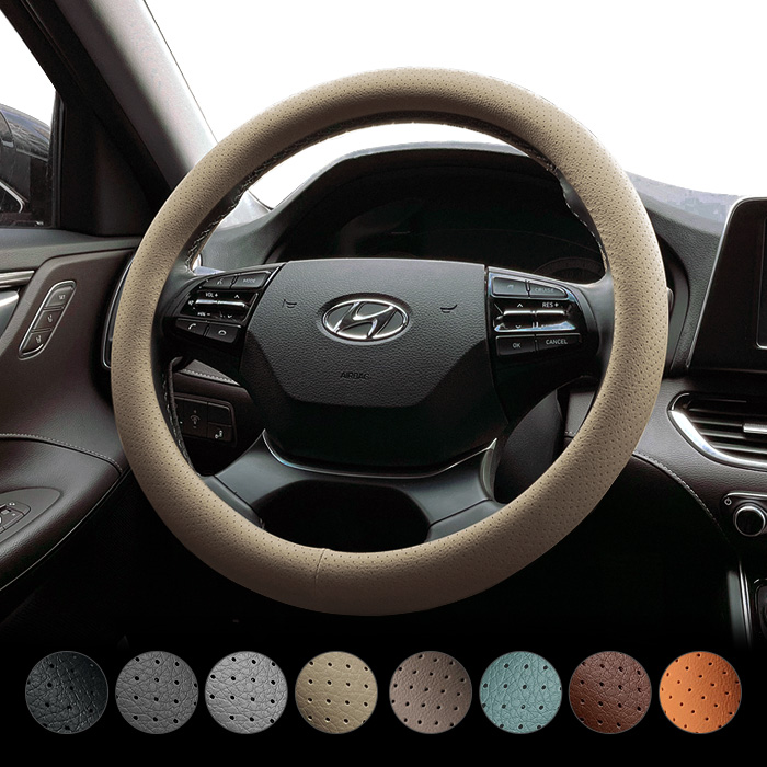 카프트 자동차 핸들커버 가죽 타공 원형 베이직 제품 이미지