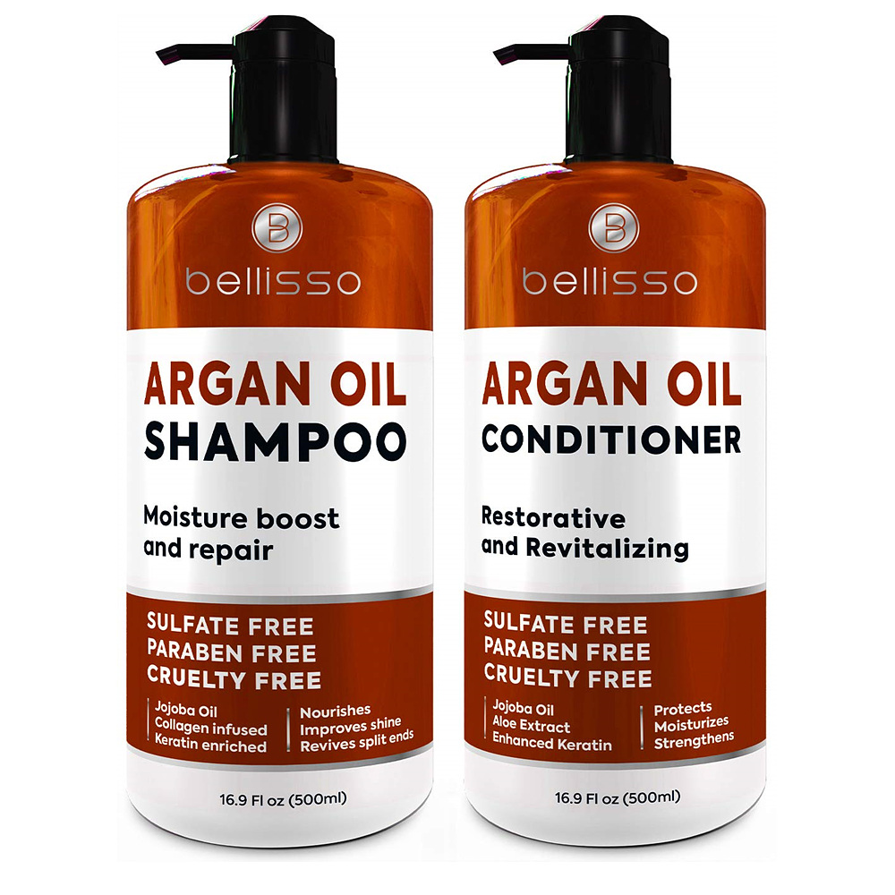 Bellisso Argan Oil Shampoo and Conditioner Set 벨리소 아르간 오일 샴푸 & 컨디셔너 세트 500ml - 메인 이미지