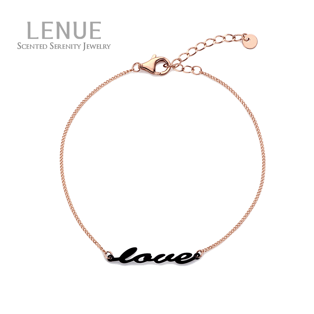 [레뉴] 블랙 러브 타투 체인 팔찌 / 14K 골드 데일리 레터링 흑도금 여친 생일 선물