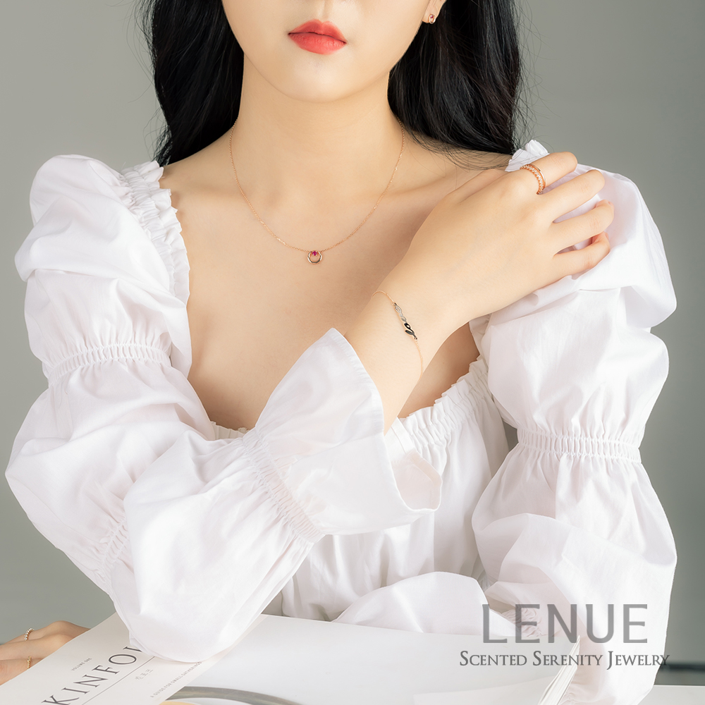 [레뉴] 블랙 러브 타투 체인 팔찌 / 14K 골드 데일리 레터링 흑도금 여친 생일 선물 이미지 6