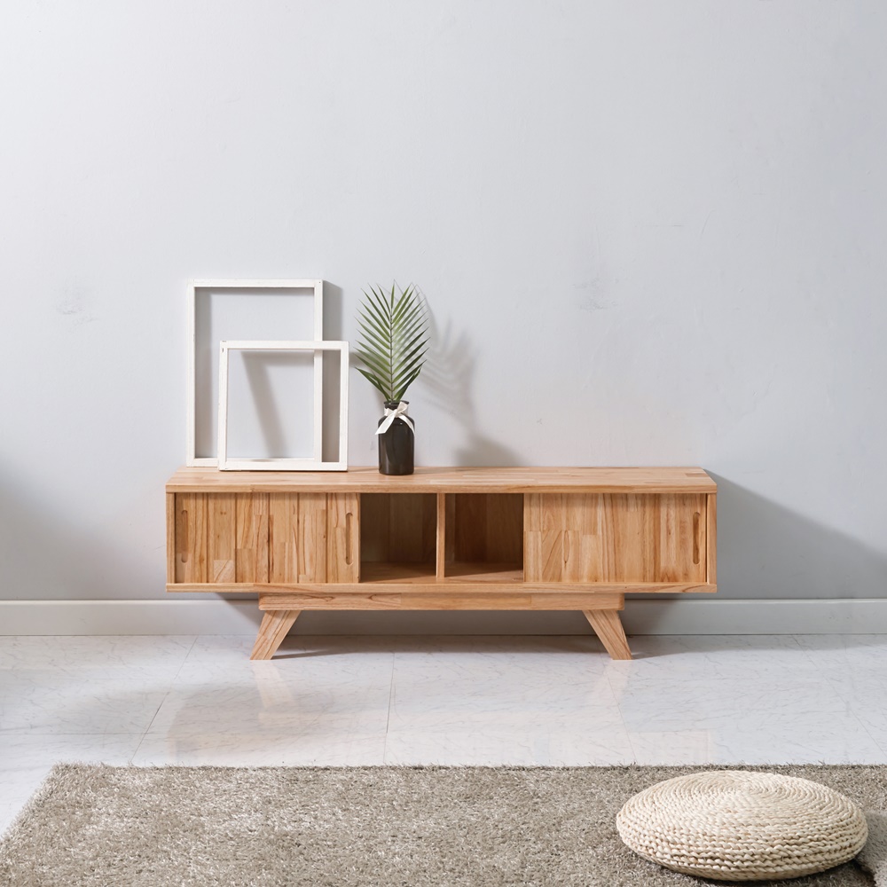 포레 안방티비장 북유럽 원목 거실장 낮은 tv장식장 1200