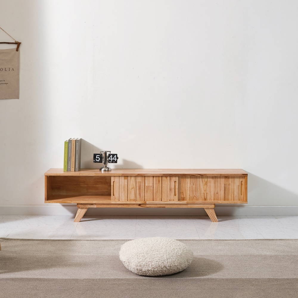 포레 북유럽원목 75인치 85인치 티비장 낮은 tv다이서랍장