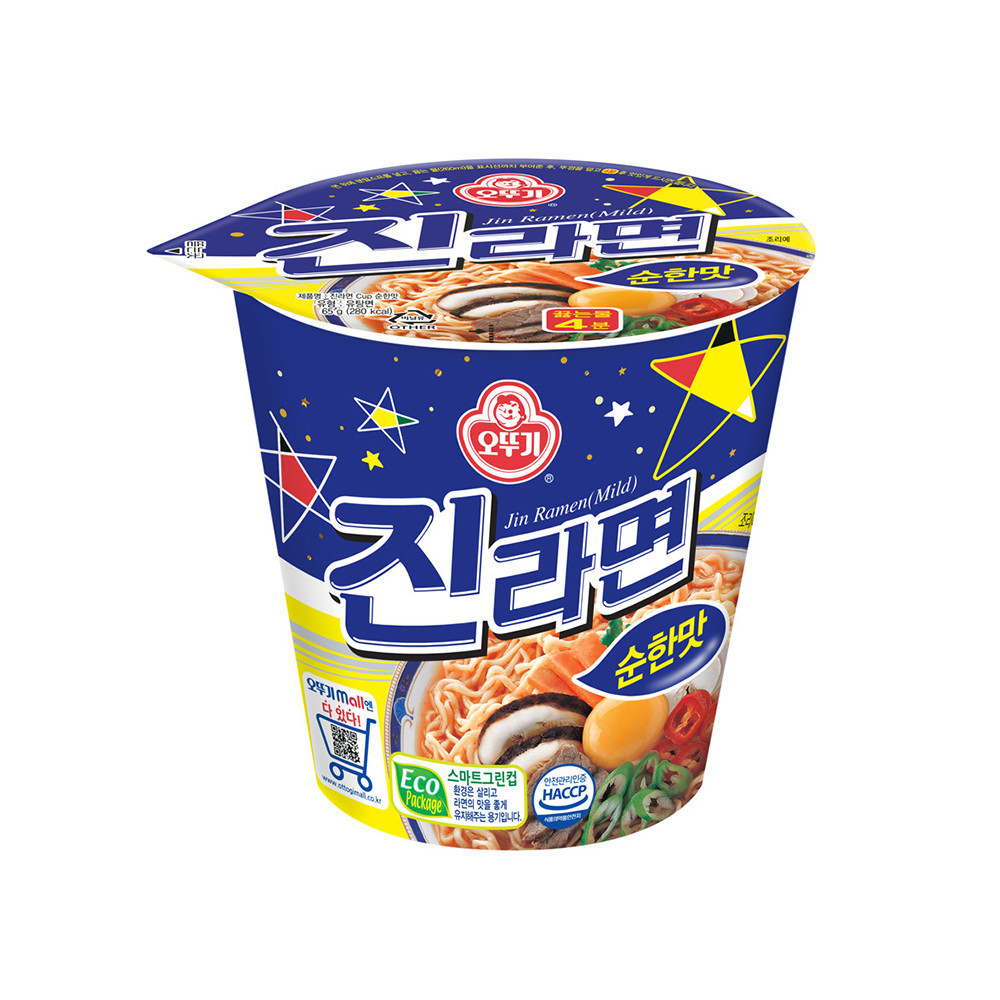 오뚜기 진라면 순한맛 컵라면 소컵 65g, 6개 이미지 2