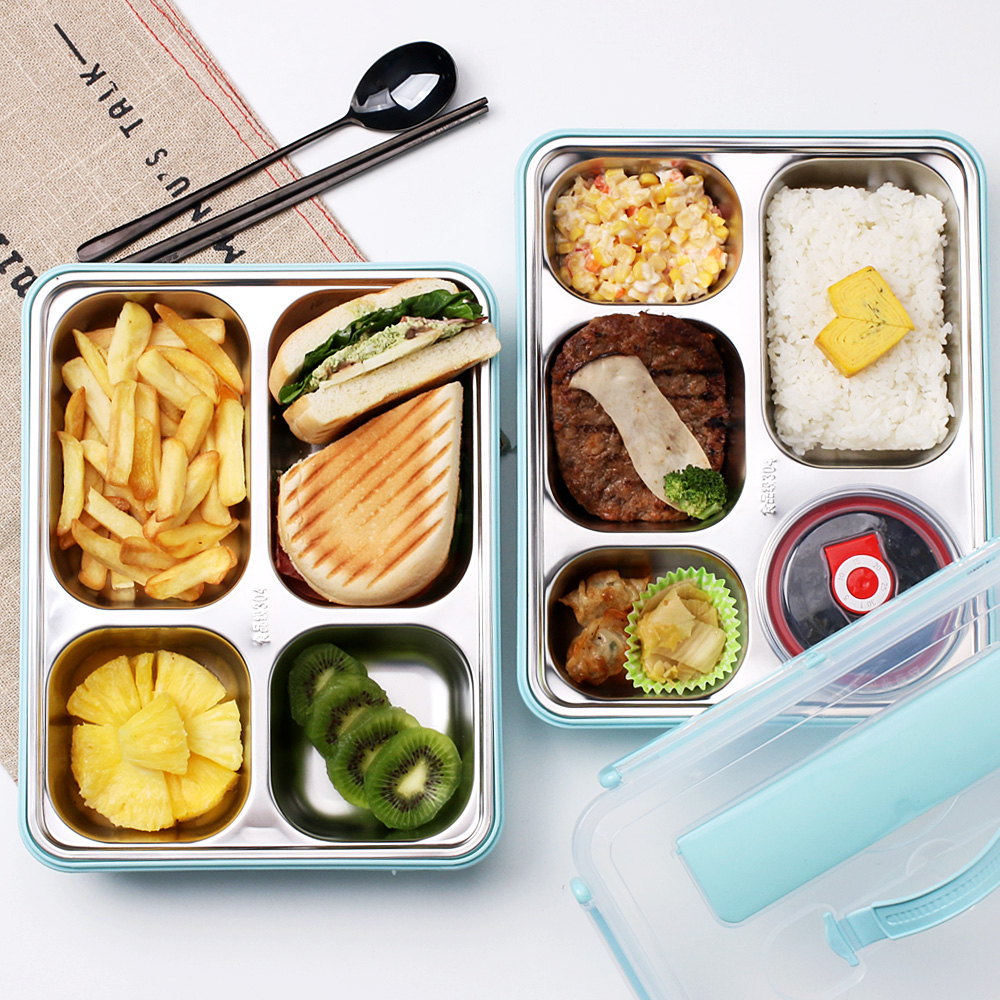 27종 스텐 런치박스 5칸 칸막이 식판 나눔 도시락 직장인 도시락통 - 상세 이미지 2