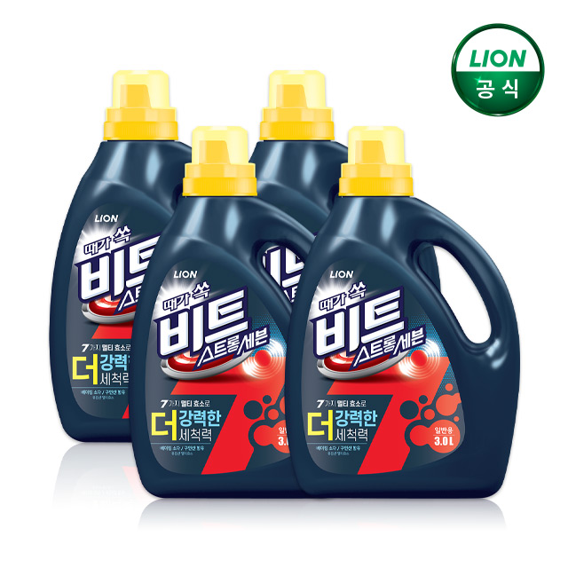 비트 스트롱세븐 액체세제 3L 용기 x 4개/ 세탁세제,강력 세척