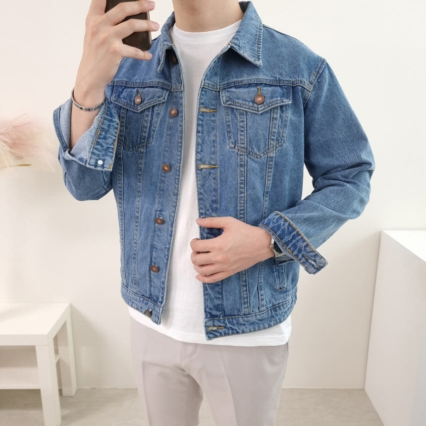 마이클로드 데님 트러커 숏 청자켓 연청 중청 진청 - 최저가 33,900원