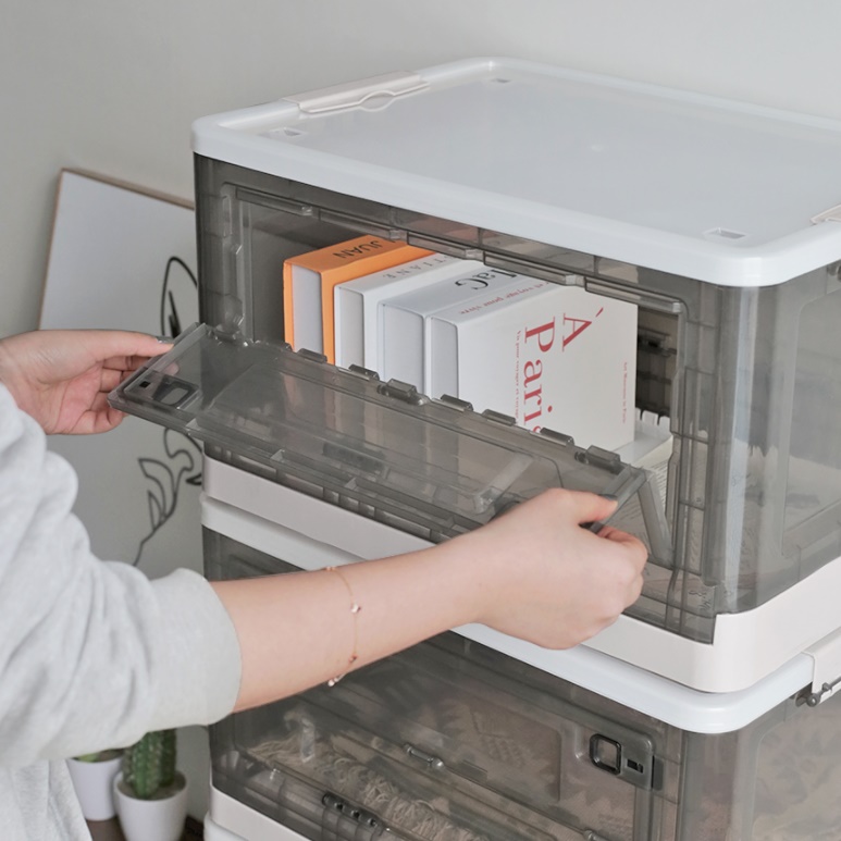 캠핑리빙박스 모자 책 보관함 투명장난감보관함 수건 아기옷 정리함