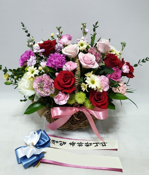 혼합 꽃바구니 전국당일배송 서비스 승진 출산 병문 축하 생일 선물 꽃다발 꽃배달 농장 꽃 - 상품 이미지